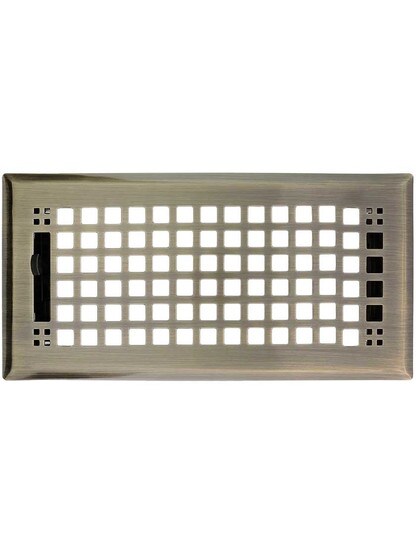Mission Style Floor Register In Antique Brass